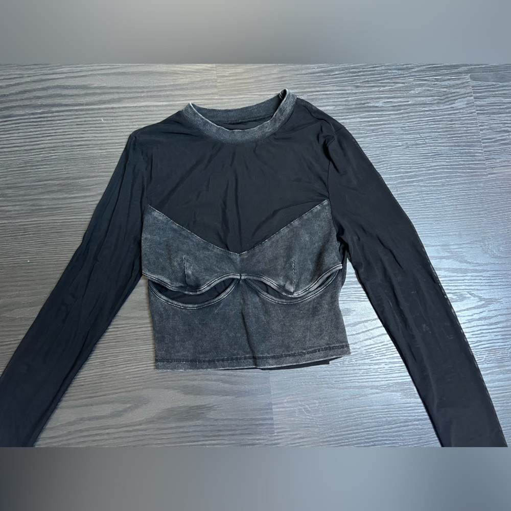 Mesh cut out crop top